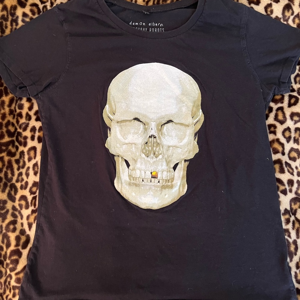 RARE  Damon Albarn 3d skull print tee